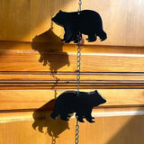 Black Bear Rain Chain - 75 inches Long with 8 3D Bear Designs, Weighted Bell for Wind Chime Sound, Durable and Weather-Resistant - Eco-Friendly Rainwater Collection or Downspout Replacement