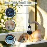 Solar Dog Garden Statue with Lantern, Beagle Dog Figurine Solar Light Garden Outdoor Decor, Outdoor Waterproof Decoration for Dogs Lover, Beautifully Crafted Birthday Gifts for Mom or Dad