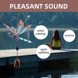 Dragonfly Wind Chimes, Garden Glass Bell Glow Wind Chimes for Home, Party, Festival Decor, Garden Decoration Indoor/Outdoor,Lifelike Dragonfly Deep Tone Style