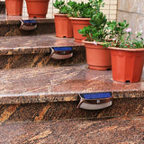 XTF2015 Solar Step Lights Outdoor, Motion Sensor Lights, Copper Outdoor Step Lights, Waterproof LED Solar Light for Stair, Patio, Yard, Fence, Walkways, Outside Wall (2 Pack, Warm White)