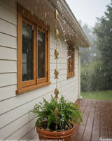 HIGHBIX Rain Chain 8ft Handmade Garden Display Hanging Replacement for Gutter Downspouts Black Powder Coated (Theme 3)