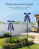 Wind Spinners for Yard Garden, Large Outdoor Metal Wind Spinner with Stake, Kinetic Wind Sculptures & Spinners Windmill for Outside Lawn Yard Art Decor(15" W x 73" H)