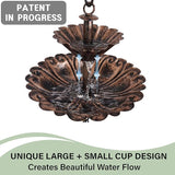 Fountain Rain Chain for Gutters – Large & Small Cup Designed Rain Chains, Customizable DIY Layout, Rust-Resistant Coated Metal Downspout Alternative for Garden, Patio & Outdoor Décor (8.5 FT)