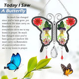 KY&BOSAM Suncatcher Butterfly Stained Glass Crystal Butterfly Suncatchers Ornament hangings for Windows Wind Chime with Pressed Flower Butterfly Embedded in Glass Mother`s Day Birthdays