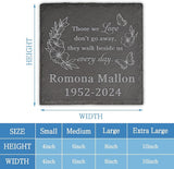 Memorial Garden Stone, Memorial Stone, Personalized Memorial Gifts, Sympathy Gifts for Loss of Loved One, Bereavement Gifts for Loss of Father Mother - Walk Beside Us Every Day - Square