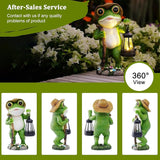 twinbling Solar Frog Garden Decor with Lantern Outdoor Statue for Patio Pathway Frog Figurine for Yard Decoration Lawn Ornament Gardening Gifts for Women Mom Grandma