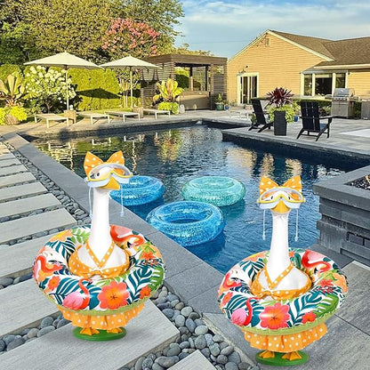 JcHrmers Diving Porch Goose Outfits Swimming Goose Outfits Bikini Lawn Porch Goose Clothes Fits 23" Cement Plastic Goose Statue for Summer Outdoor Garden Yard Patio Decoration