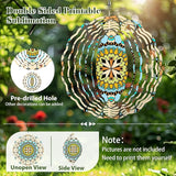 5 Pack Sublimation Wind Spinner Blanks, 10 Inch Double-sided Sublimation Metal Blank Bulk for Transfer DIY, Aluminum 3D Wind Spinner for Indoor Outdoor Porch Garden Yard Window Hanging Decor