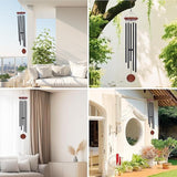 Toodour 60" Extra Large Memorial Wind Chimes for Outside, Deep Tone Wind Chimes with 6 Heavy Tubes, Unique Sympathy Wind Chime for Outdoor Garden Patio Yard Lawn - Black