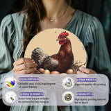 Chicken Coop Hen Vintage Metal Tin Sign Chicken Wreath Wall Decor Kitchen Farmhouse Outdoor Chicken Decor For Chicken Lovers Chicken House Decor 8 Inch