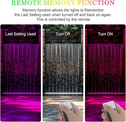 SoulBay Pond Lights with Remote, 4pcs RGB IP68 Waterproof Underwater LED Lights with 8-H Timer and Power Supply for Pond Garden Landscape Lighting for Patio, Garden, Fountain, Aquarium Decoration