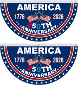 USA 250th Anniversary Flag Bunting, 2 Pcs 1.5 x 3 FT 1776-2026 250 Year American Patriotic Banner, 4th of July Party Decorations, Indoor Outdoor Hanging Decor, American Independence Decor