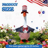 4th of July Porch Goose Outfits, Patriotic Porch Goose Outfits for 23 Inch Lawn Statue, Memorial Day 250th Years Anniversary USA Sculpture Clothes for Garden&Outdoor Patio Party Decoration