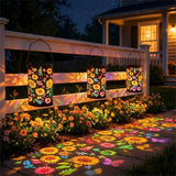 Decorative Solar Mandala Lights, Metal Solar Powered Outdoor Deck Step Wall Lights, Waterproof Solar Mandala Fence Lights Outdoor, for Garden Post Patio Backyard Yard Decor (A)