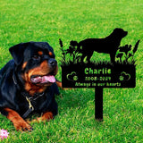 Custom Rottweiler Dog Memorial Grave Marker,Personalized Pet Dog Memorial Garden Stake,Flora Dog Memorial Plaque Burial Stake Engraved Sign,Dog Sympathy Grave Stake,Dog Statue Headstone