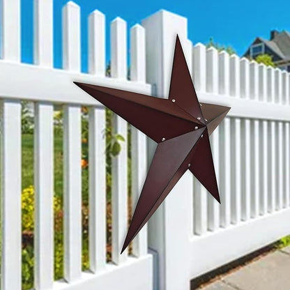 VIVICOMFY 36" Large Barn Star-Red Black Barn Star Outdoor Decoration-Metal Stars for Outside Texas Stars Art Rustic Vintage Western Country Home Farmhouse Primitive House Decor- Primitive Wall Décor