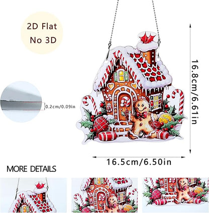 Gingerbread Man Ornaments Colorful Window Hanging Decorations Home Wall Decor for Indoor Outdoor