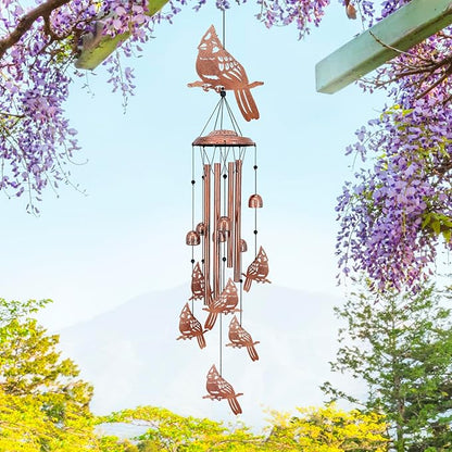 Cardinal Wind Chimes for Outside,Cardinal Gifts for Women/Men/Sympathy Gift/Memorial/Festival Birthday Gifts Metal windchimes Outdoors/Indoors,Patio Decor,Garden Decor,Yard,Home,Porch