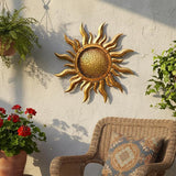 Metal Sun Wall Art 22" Large Outdoor Wall Decor Unique Metal Wall Hanging Outside Decoration for Indoor and Outdoor,Yard,Patio,Garden, Home,Bedroom and Farmhouse, Thoughtful Gift, Housewarming Gift