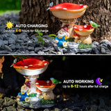 ZQQLITE Solar Gnome Statues Figurine Lights - Garden Lighting Outdoor Decorations, Gnome Sleeping Under Mushroom, Yard Art Lawn Ornaments for Porch Patio Balcony - Gnome Gifts for Women Mom