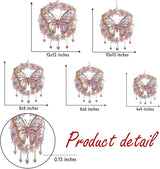 Butterfly Flower Wreath Acrylic Suncatcher, Flower Suncatchers for Window Hangings, Stained Glass Effect Garden Decor, Gift for Mother's Day, Mom, Grandma, Wife, Women