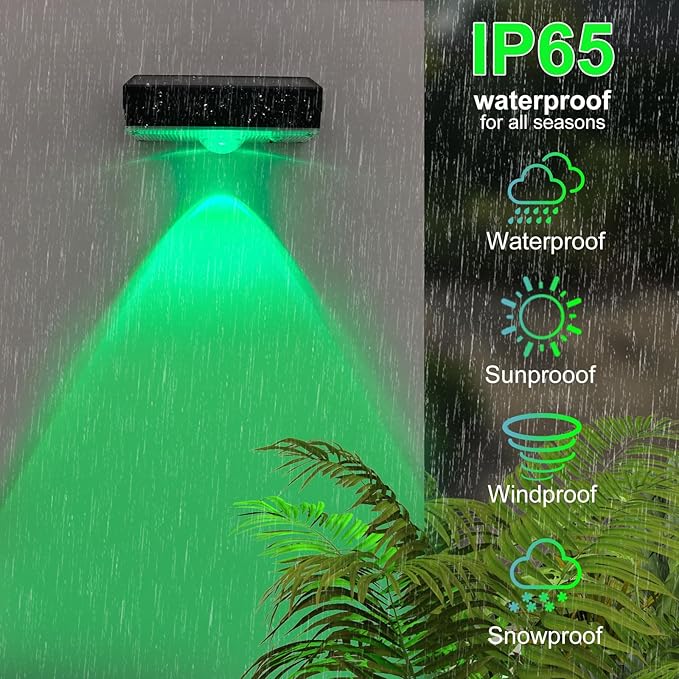ZCXLIGHT Solar Fence Lights,Fence Lights Solar Powered Waterproof IP65 Multicolor Led 12 Fixed Colors ＆RGB Color Changing for Pool, Deck, Patio, Porch, Stairs, Holiday-4pack