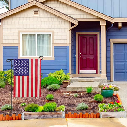 URSKYTOUS American Garden Flag Small American Flag Double Sided 12×18 Inch Weatherproof Patriotic USA Garden Flags Outside Thick Burlap Stars and Stripes Flags for Outdoor Yard Patio Lawn Decor