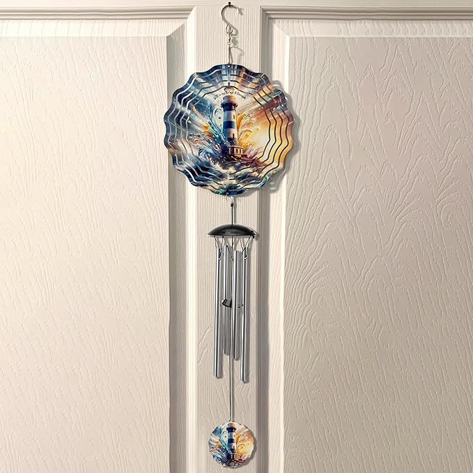 Sublimation Wind Chimes Spinner Blanks 20 Inch, with 4 Thickened Aluminum Tubes for Mom Grandma Women DIY Gift Indoor Outdoor Decoration Kinetic Sculpture Easy to Use & Install