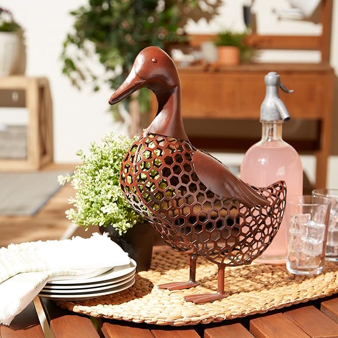 Accent Plus Chicken Wire Duck Sculpture Duck, 13x4.75x14.5
