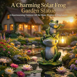 Lyeasw Solar Frog Garden Statues with Lights, Waterproof Outdoor Frog Decor for Patio Porch Yard, Mother’s Day Gardening Gift for Mom, Women & Frog Lovers