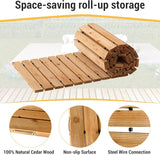 8FT Straight Wooden Garden Pathway Walkway Outdoor Roll Out Decorative Garden Non-Slip Patio Path Decorative Boardwalk Road Floor for Pool Backyard Wedding Party Beach (Warm Brown)