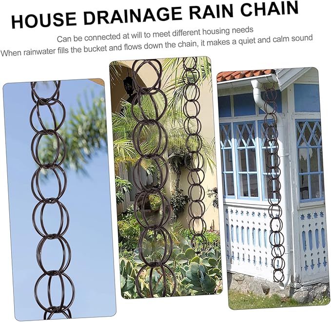 VOSAREA Decorative Copper Gutter Downspout Chain 1M Garden Rainwater Diverter Hummingbird Design for Outdoor Winter Drainage