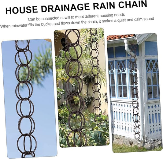 VOSAREA Decorative Copper Gutter Downspout Chain 1M Garden Rainwater Diverter Hummingbird Design for Outdoor Winter Drainage