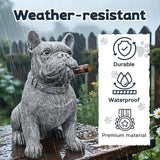 Dog Solar Garden Statue with LED Light - Outdoor Yard, Lawn, Patio French Bulldog Decor - Unique Birthday Housewarming Gift for Dad, Mom, Men, Women