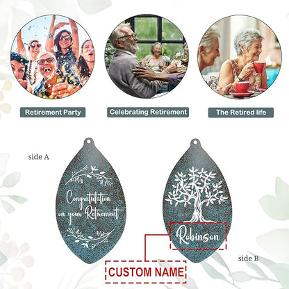 ASTARIN Personalized Happy Retirement Gift, Custom Name Retirement Wind Chimes for Women Men, 35" Large Deep Tone Wind Chime Retire Gifts for Co-Workers Boss Friends Parents(Produced in USA)