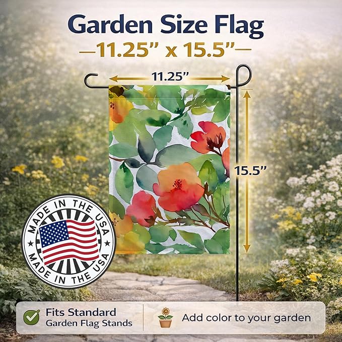 Caroline's Treasures Connecticut Mountain Laurels in Watercolor Garden Flag Mailbox Flag Decorative Yard Flag Banner Outside Patio Artwork Yard Flower Beds, Garden Size, Multicolor