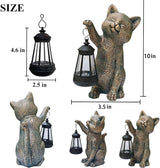 Solar Outdoor Cat Garden Statue,Outside Crafted Garden Sculptures & Statues for Patio, Yard, Lawn, Gardening Gifts for Women and Mom