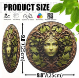 Christmas Green Women Stained Glass Suncatcher, 10" Tree Man Window Decor Hanging Stained Glass Sun Catcher Garden Room Hanging Tree Faces Decoration Indoor Outdoor Garden Decor Gift for Women