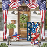 AVOIN colorlife Patriotic 4th of July Welcome Garden Flag 12x18 Inch Double Sided, Memorial Day American Stars and Stripes Love Heart Yard Outdoor Decoration