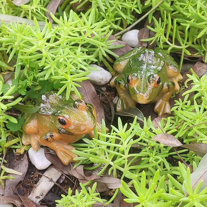 4 PCS Miniature Frog Statue, Outdoor Garden Figurines Decoration, Mini Cute Figures for Patio Yard Micro Landscape Fairy Garden Ornaments