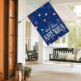 AVOIN colorlife God Bless America 4th of July Patriotic House Flag 28x40 Inch Double Sided Outside, Stars and Stripes Yard Outdoor Decoration