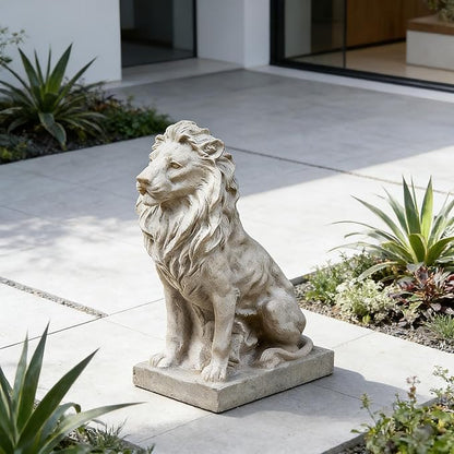 15in Huge Lion Statue, Stone Lion Sculpture Ornament, Beautiful Decorative Piece for Villa Garden Entrance, Housewarming, Birthday Gifts, Garden, Yard Decor
