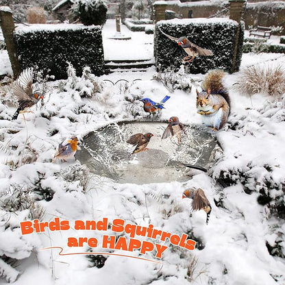2 Pack Upgrade Bird Bath Heater for Outdoors in Winter, Pond Deicer 60 Watts Birdbath Deicer Water Heater Thermostatically Controlled with Auto Shut off Function for Patio Lawn (White,Frosted Gray)