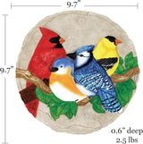 Spoontiques - Garden Décor - Bright Birds Stepping Stone - Decorative Stone for Garden