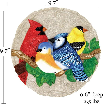 Spoontiques - Garden Décor - Bright Birds Stepping Stone - Decorative Stone for Garden