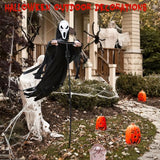 LarpGears Halloween Scarecrow Rotatable Ghost of Death Outdoor Decoration, 7.5Ft Flying Ghost for Garden, Porch, Yard