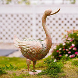 Garden Large Metal Goose Statue - 19 Inch Animal Decor for Outdoor Outside Lawn : Garden Gifts for Mom