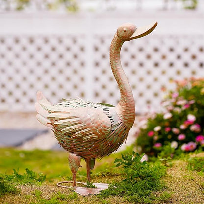 Garden Large Metal Goose Statue - 19 Inch Animal Decor for Outdoor Outside Lawn : Garden Gifts for Mom