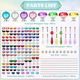 UFU 192Pcs DIY Fairy Wand Beaded Garden Stakes Kit, Decorative Garden Stakes with Colorful Crystal Pendants, Outdoor Fairy Garden Accessories, Beadable Items for Decor, Gifts & Craft (10 in)