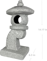 14’’ High Asian Solar-Powered Zen Pagoda Garden Statue LED Light Solar Lamp for Outdoor Japanese Decoration Aesthetic Garden Figurines